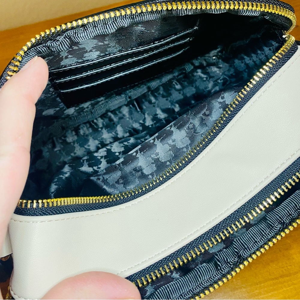 ๐ SALE ๐ NEW! Karl Lagerfeld Paris Beige Maybelle Double Zip Choupette Bag - Picture 14 of 17